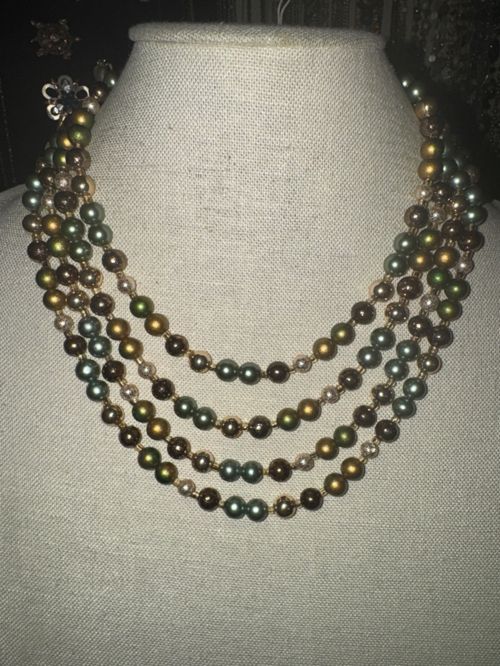 Vintage Japan Multi-strand Faux Pearl Necklace